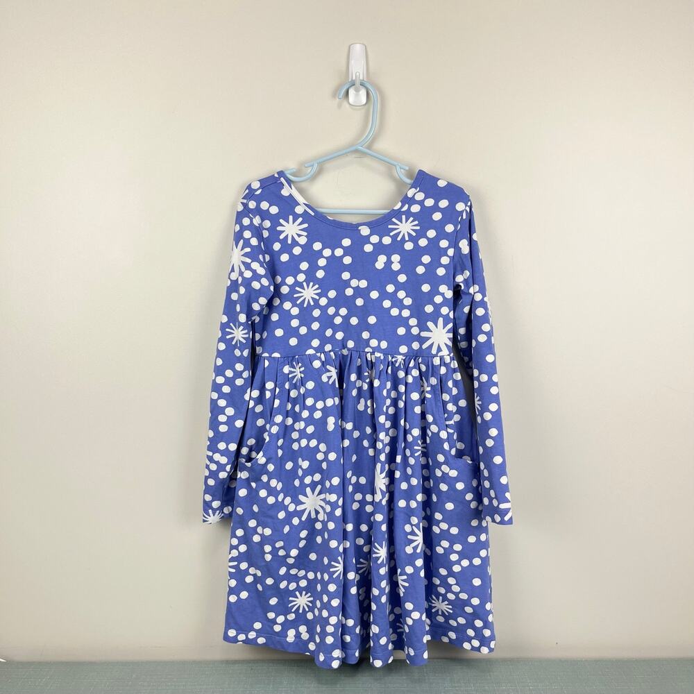 Hanna Andersson Long Sleeve Dress with Pockets Abstract Snowflakes 120 cm 6-7